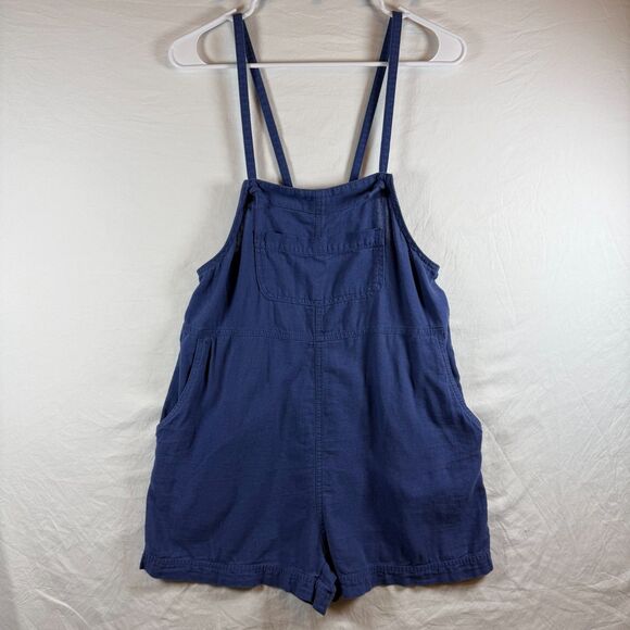 Old Navy Pants - Old Navy Navy Blue Linen Blend Cami Romper Size S